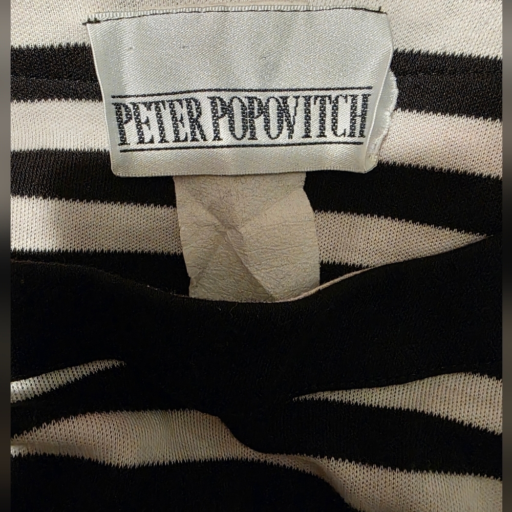 Peter Popovitch Black And White Stripped Long Sleeve Top - Picture 5 of 5